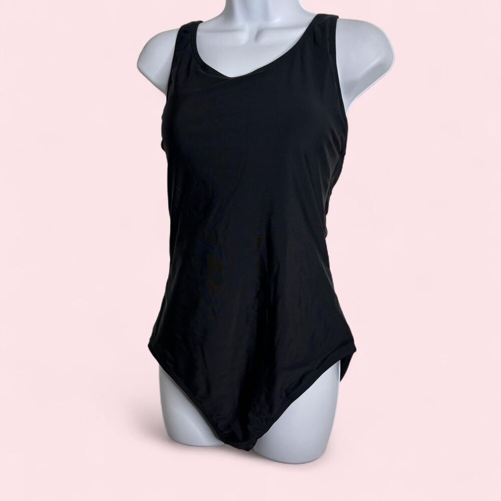 Size L Unbranded Classic Black One Piece Swimsuit